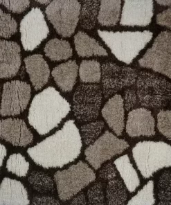 Thảm lông trải sàn phòng khách họa tiết đá S0032