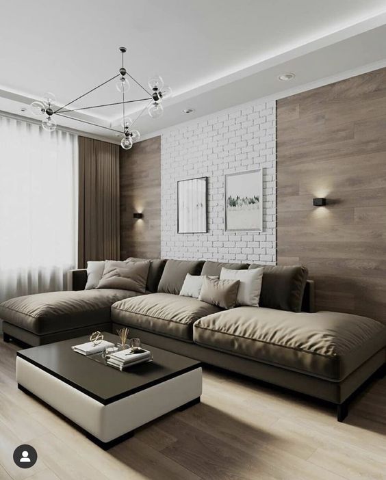 Trang trí phòng khách bằng tấm ốp tường giả gỗ